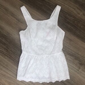 Size 4 Lilly Pulitzer Ashton Ruffled Peplum Eyelet Top